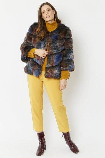 JAYLEY Multi Faux Fur Ella Coat