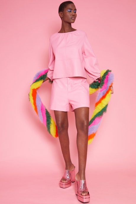 JAYLEY Multi Hand Crafted Eco Bamboo Faux Fur Scarf