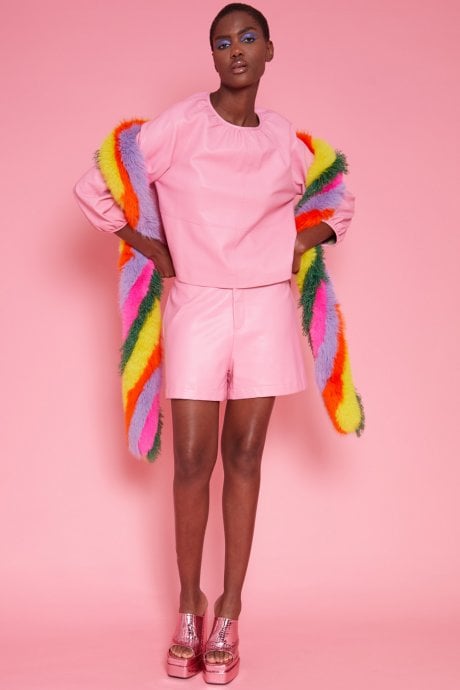 JAYLEY Multi Hand Crafted Eco Bamboo Faux Fur Scarf