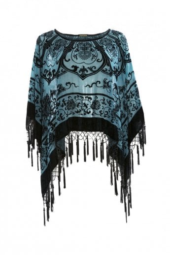 JAYLEY Multi Silk Devore Poncho