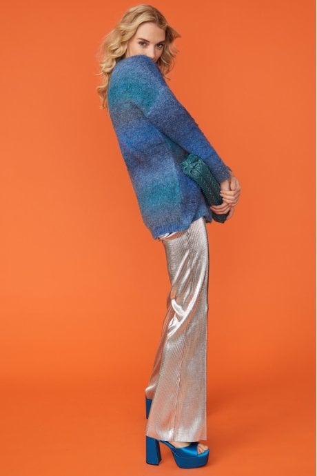 JAYLEY Multi Toned Blue Cashmere And Banana Peel Jumper