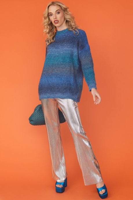 JAYLEY Multi Toned Blue cashmere and Banana Peel Jumper
