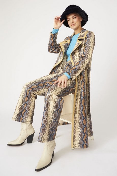 JAYLEY Navy Faux Mink Bamboo Bucket Hat