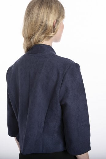JAYLEY Navy Faux Suede Jacket