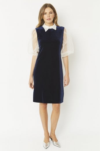 JAYLEY Navy Velvet Dress