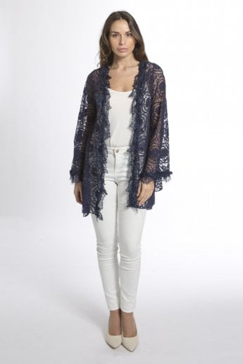 JAYLEY Navy Vintage Lace Jacket