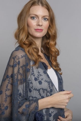 JAYLEY Navy Vintage Lace Wrap