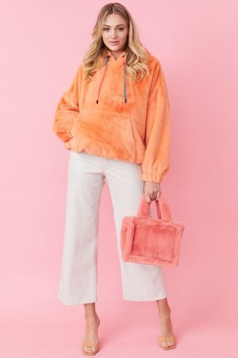 JAYLEY Orange Faux Fur Hoodie