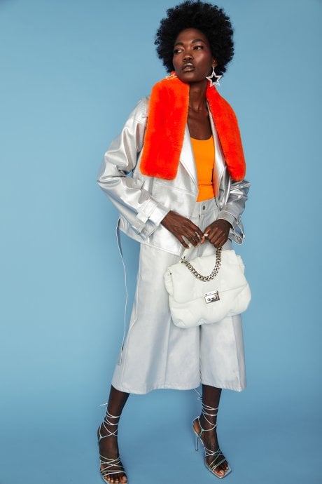 JAYLEY Orange Faux Fur Scarf