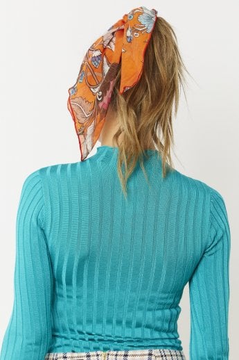 JAYLEY Orange Silk Blend Hair Scarf