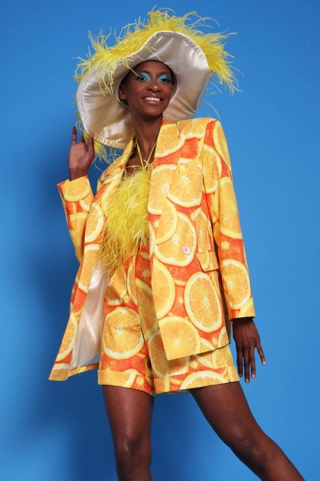 JAYLEY Orange Tencel Shorts