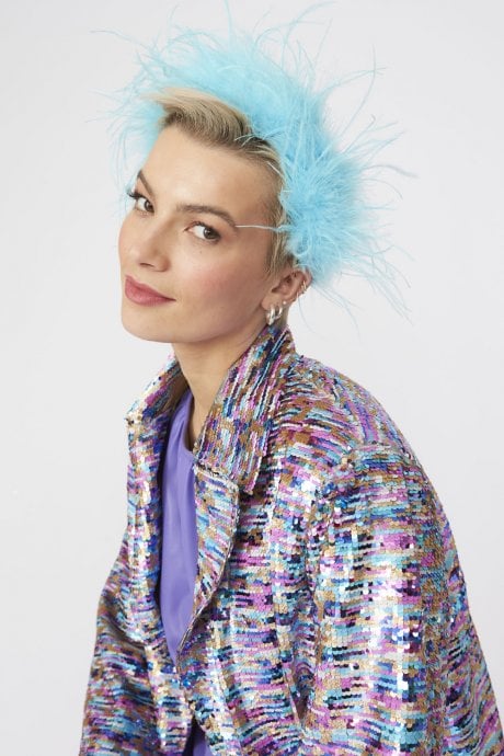 JAYLEY Ostrich Feather Headband