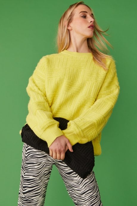 JAYLEY Oversized Criss Cross Design Jumper