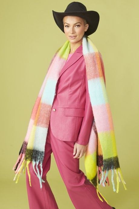 JAYLEY Oversized Multi Coloured Cashmere And Wool Scarf
