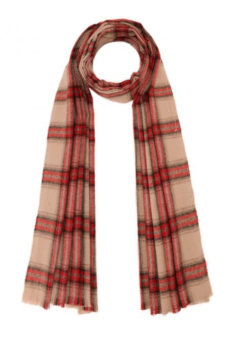 JAYLEY Oversized Tartan Cashmere Blend Scarf