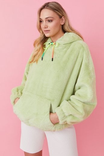 JAYLEY Pear Faux Fur Hoodie