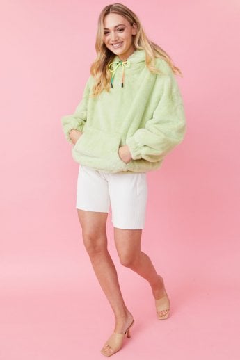 JAYLEY Pear Faux Fur Hoodie