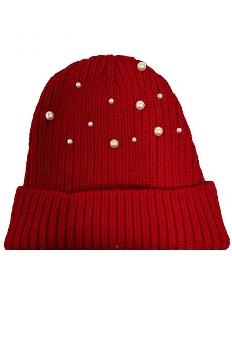 JAYLEY Pearl Embellished Beanie Hat