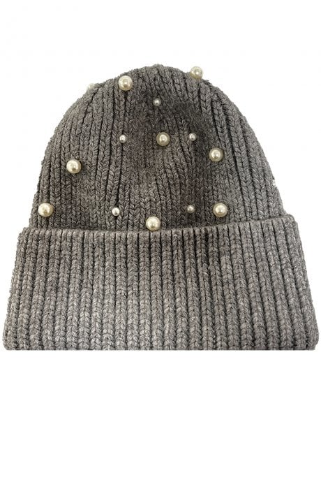 JAYLEY Pearl Embellished Beanie Hat