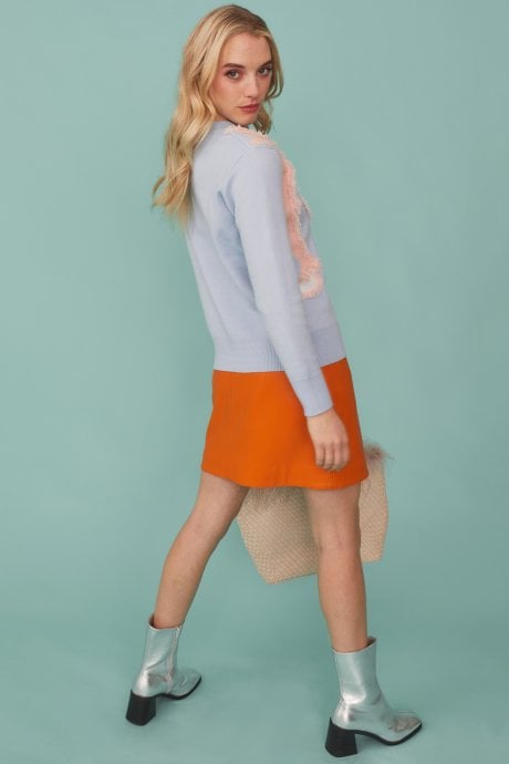 JAYLEY Pink And Blue Abstract Cashmere Sweater