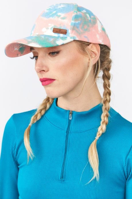 JAYLEY Pink and Blue Tie Dye Baseball Hat