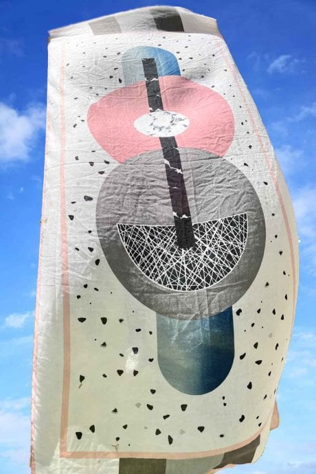 JAYLEY Pink And Cream Cashmere And Silk Blend Wrap