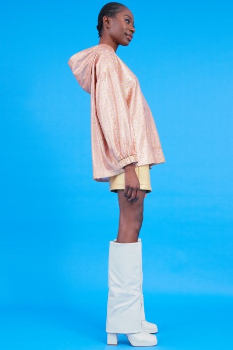 JAYLEY Pink And Gold Sequin Hoodie