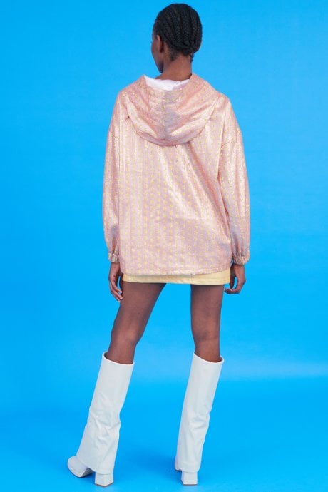 JAYLEY Pink And Gold Sequin Hoodie