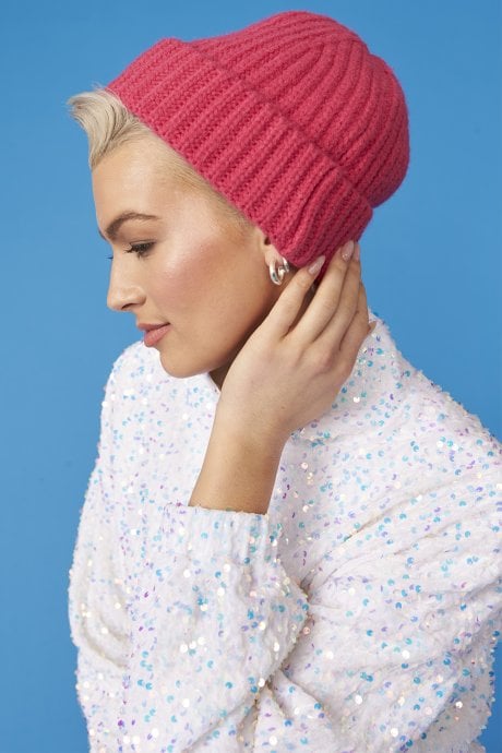 JAYLEY Pink Banana Peel Blend Beanie Hat