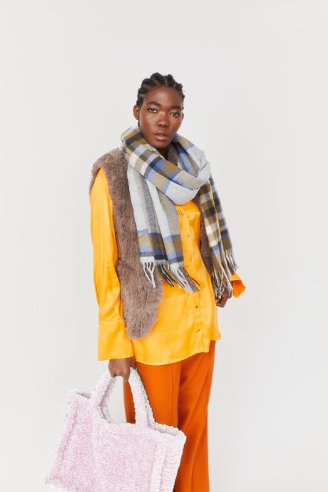 JAYLEY Pink Borg Tote Bag