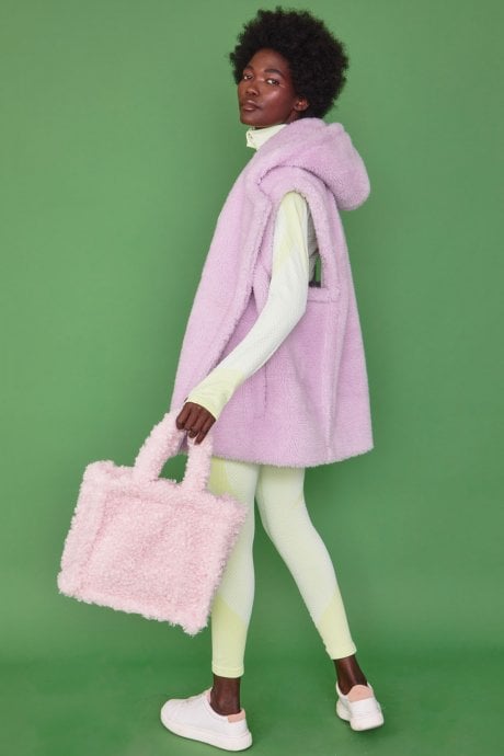 JAYLEY Pink Borg Tote Bag