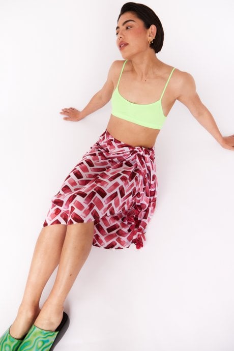 JAYLEY Pink Cashmere And Silk Blend Tassel Sarong Wrap