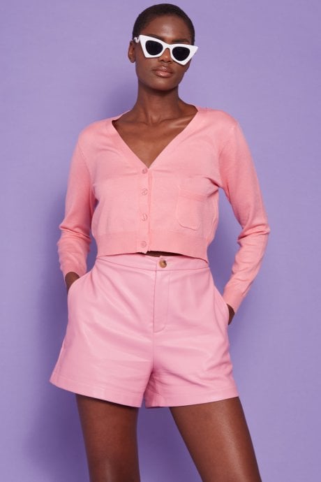 JAYLEY Pink Cashmere Banana Peel Blend Cardigan
