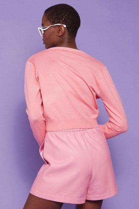 JAYLEY Pink Cashmere Banana Peel Blend Cardigan