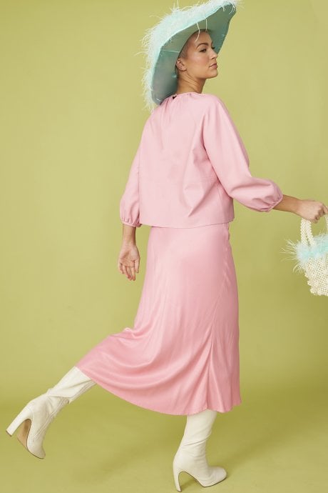 JAYLEY Pink Eco Leather Swing Top