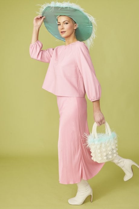 JAYLEY Pink Eco Leather Swing Top