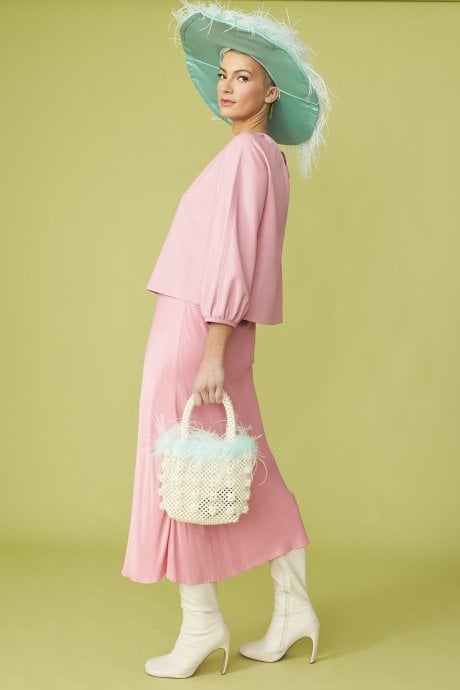 JAYLEY Pink Eco Leather Swing Top