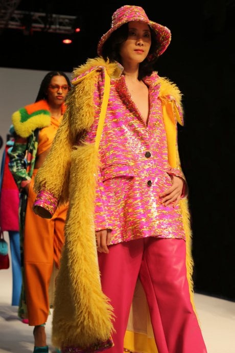 JAYLEY Pink Eco Leather Trousers