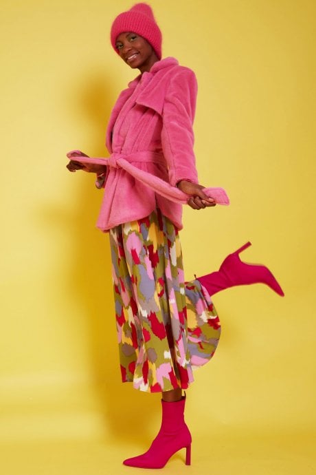 JAYLEY Pink Faux Fur Jacket