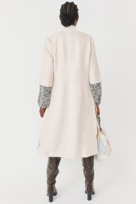 JAYLEY Pink Faux Suede Coat