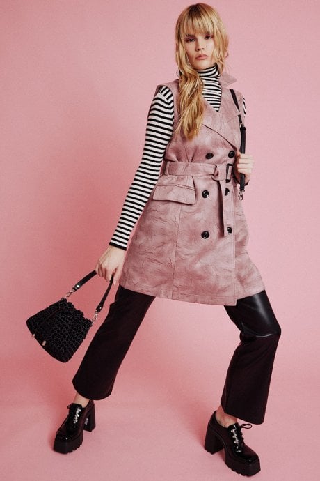 JAYLEY Pink Faux Suede Gilet | Waistcoat