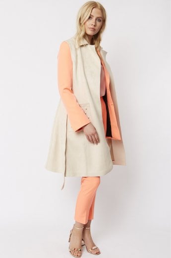 JAYLEY Pink Faux Suede Gilet | Waistcoat