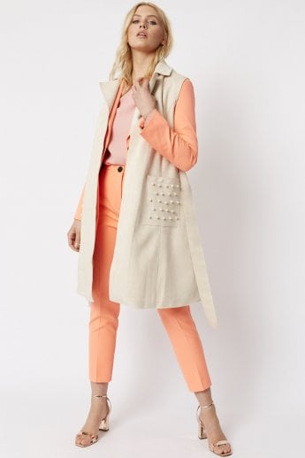 JAYLEY Pink Faux Suede Gilet | Waistcoat