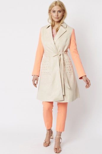 JAYLEY Pink Faux Suede Gilet | Waistcoat