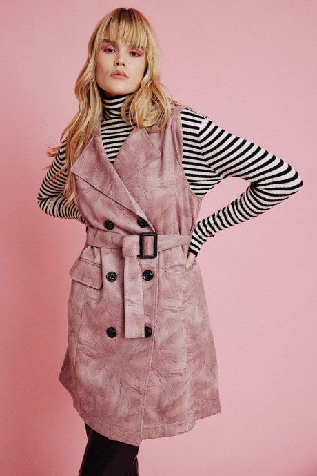 JAYLEY Pink Faux Suede Gilet | Waistcoat