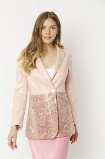 JAYLEY Pink Faux Suede Jacket