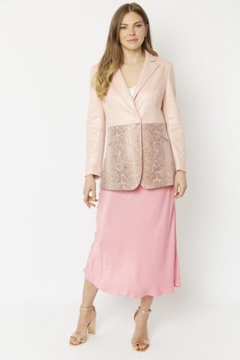 JAYLEY Pink Faux Suede Jacket