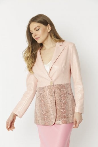 JAYLEY Pink Faux Suede Jacket