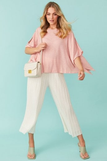 JAYLEY Pink Fine Knit Kaftan