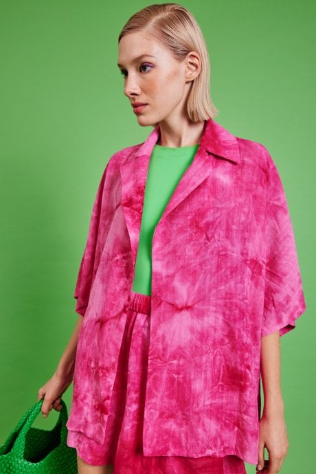 JAYLEY Pink Love Herb Overshirt Shirt